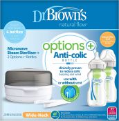 DR BROWNS Options+ Anti-Colic Baby Bottle, Microwave Steriliser