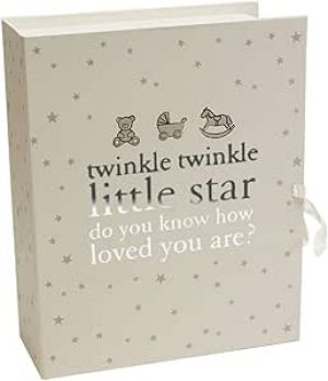 Twinkle Twinkle Little Star Baby Keepsake Box - White