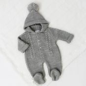 DANDELION Hooded Knitted Pramsuit "Grey"