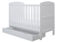 ICKLE BUBBA Coleby Mini Cot Bed and Under Drawer - White