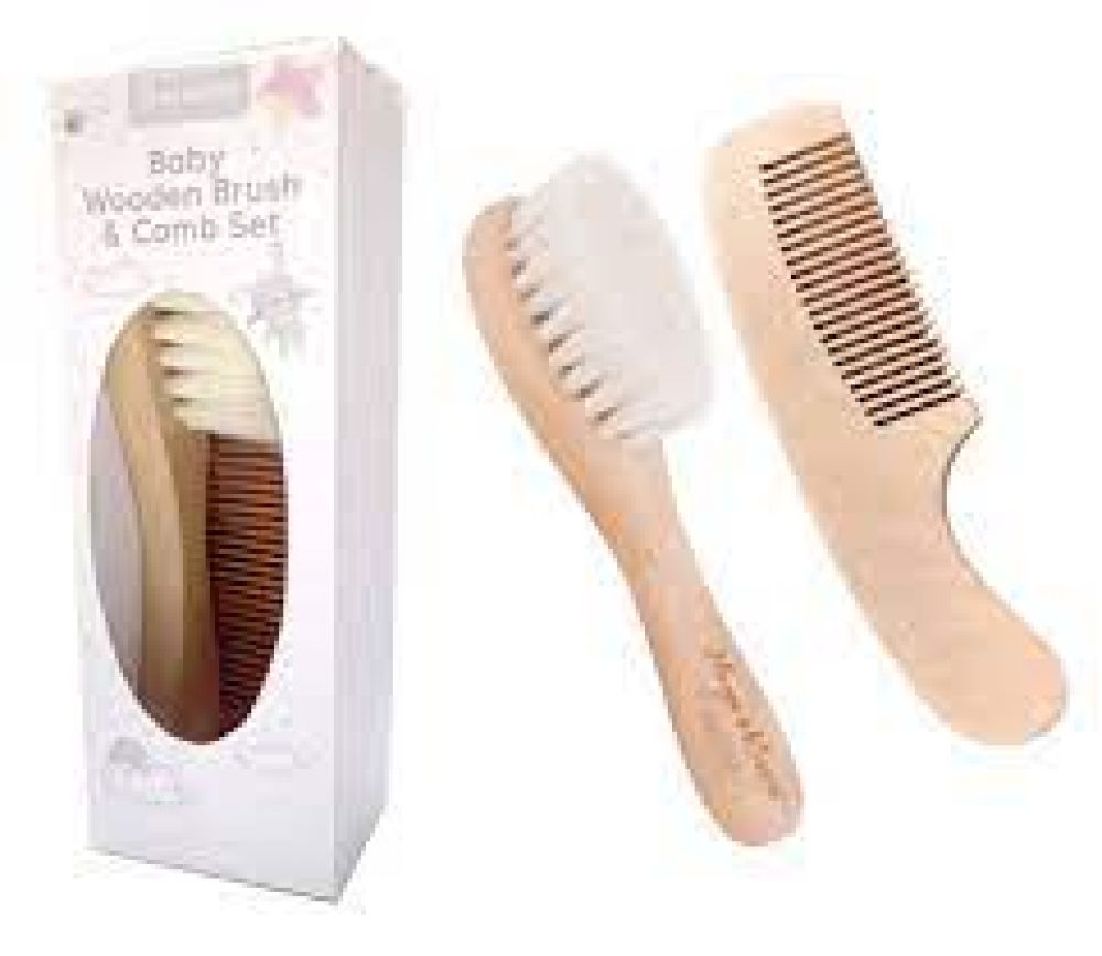 Baby Wooden Brush and Comb Set