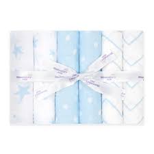 BLOOMSBURY MILL Muslin Squares "Blue&White"